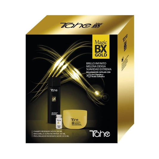 Tahe Magic Bx Gold Pack Kit Shampoo + Maschera + 5 flaconcini liscianti